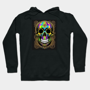 Skull colorful mandala art number 43 Hoodie